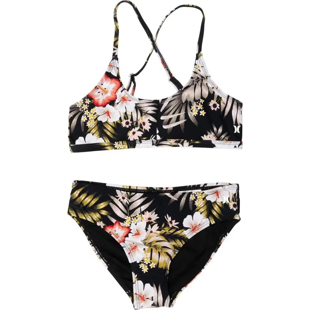 NWT Hurley Big Girls Printed Bikini Set Highland Tropic sz 14